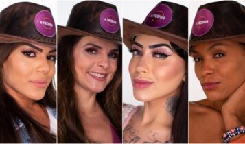 Imagem de Tays, Luiza, Mirella e Lidi na Enquete A Fazenda 2020