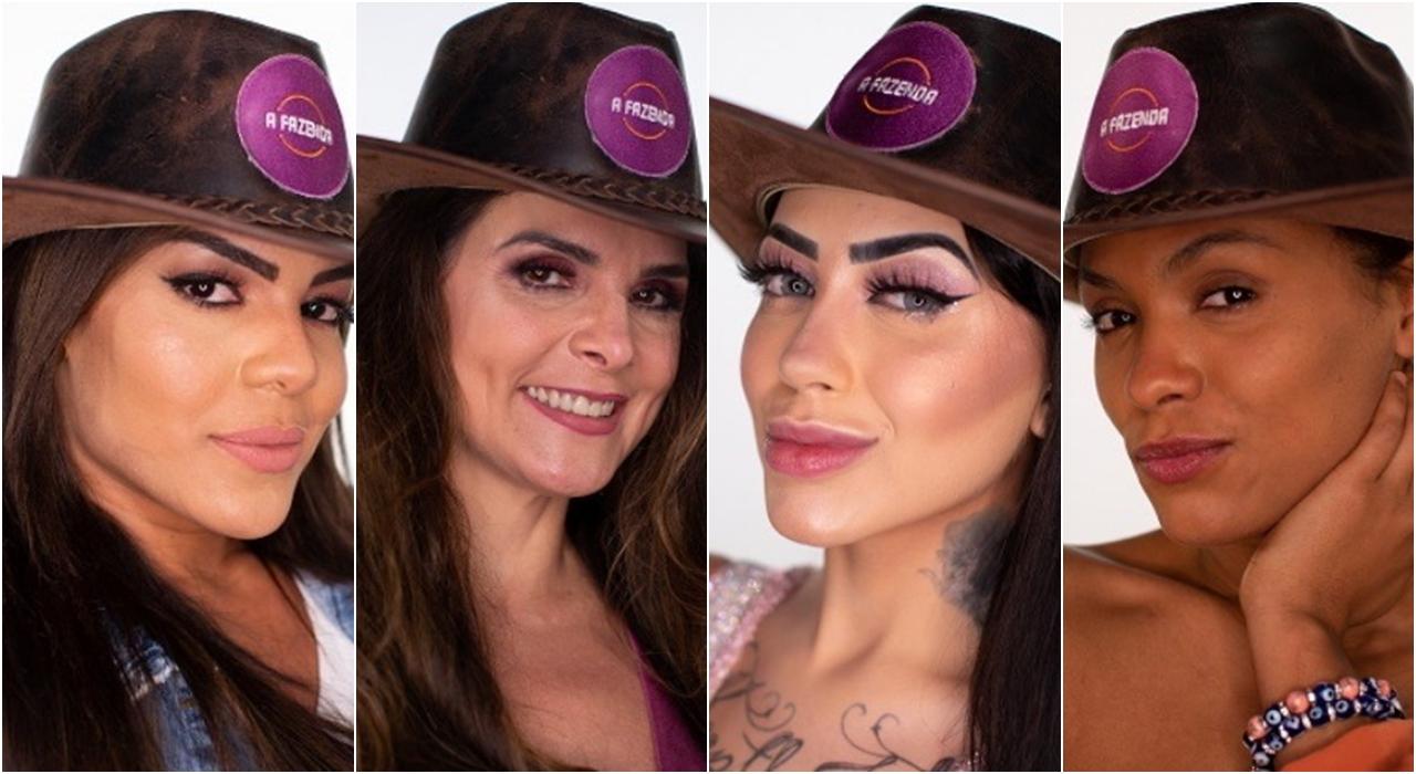 Imagem de Tays, Luiza, Mirella e Lidi na Enquete A Fazenda 2020