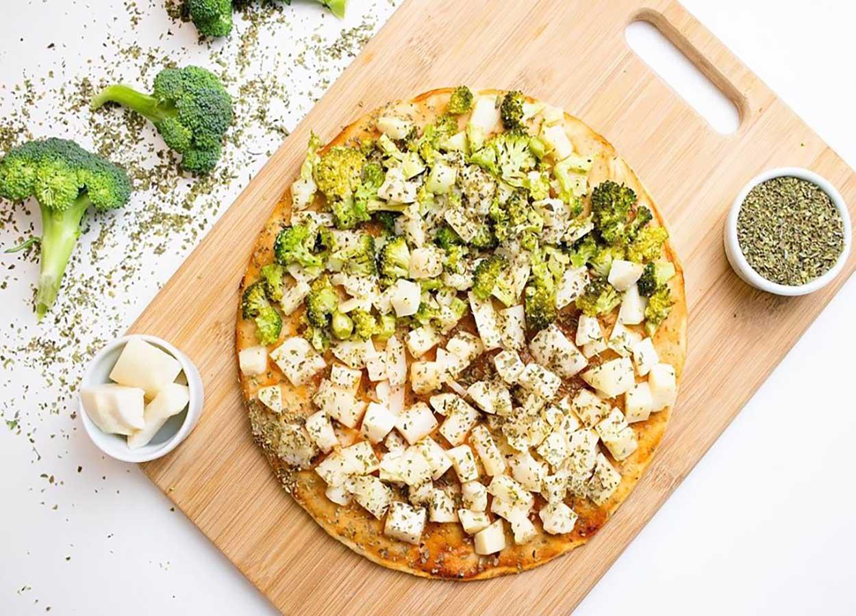 Pizza fitness vegana receita
