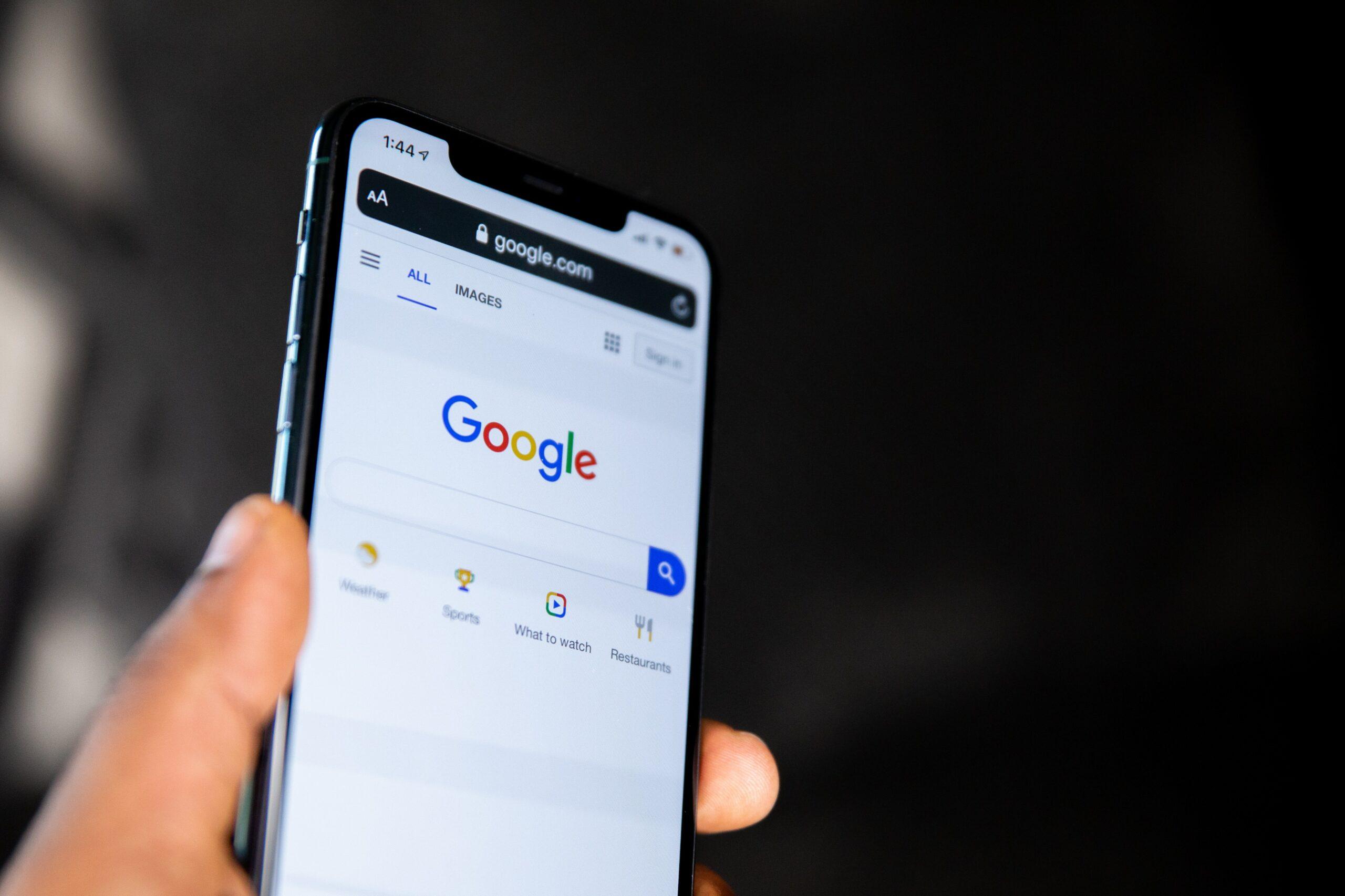 Imagem do aplicativo do Google em smartphone