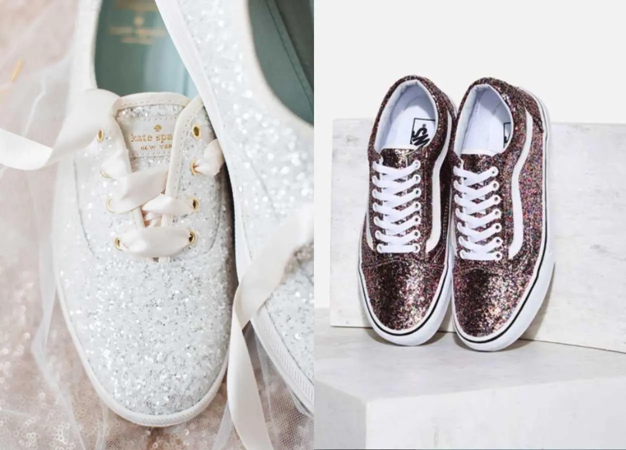 tênis com brilho para noivas