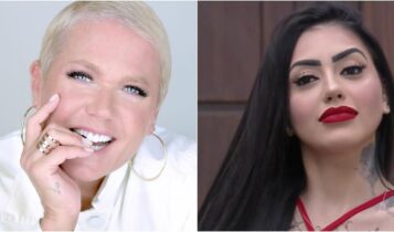 Imagem de Xuxa e da participante Mirella de A Fazenda 12