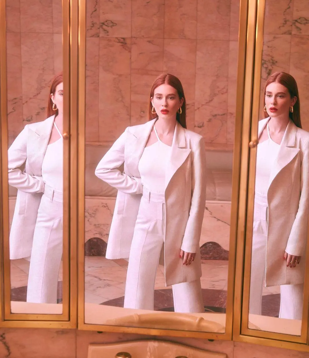 Imagem mostra Marina Ruy Barbosa com look da sua primeira coleção da Ginger