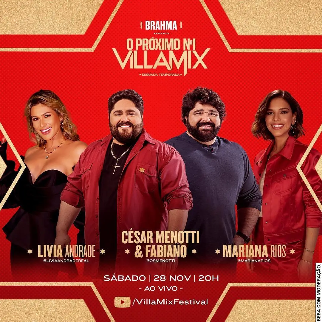 Imagem de divulgação da live com César Menotti e Fabiano