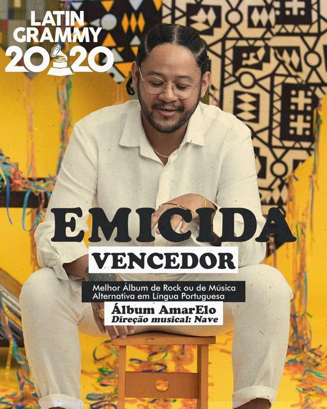 Imagem mostra cantor Emicida