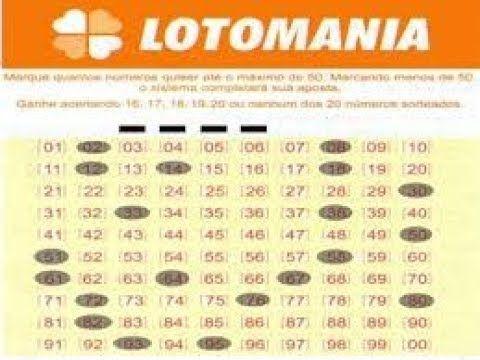Lotomania concurso 2126 - a imagem mostra um volante da lotomania