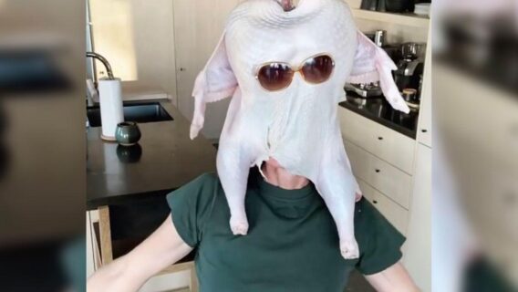 Friends: Courteney Cox recria cena do peru na cabeça no dia de Ação de Graças