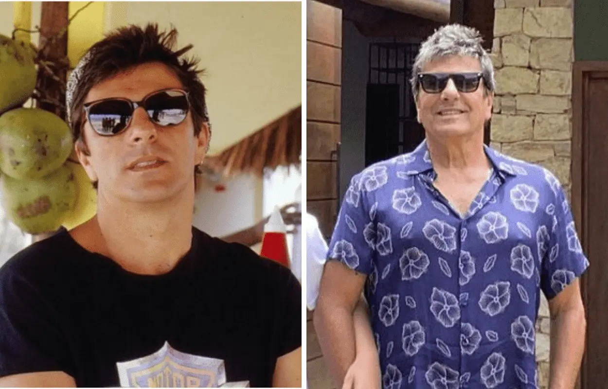 Imagem mostra antes e depois de Evandro Mesquita