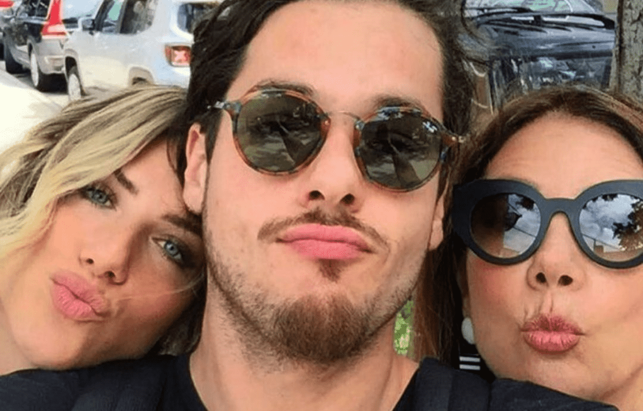Imagem mostra rostos de Giovanna Ewbank, do irmão e da mãe