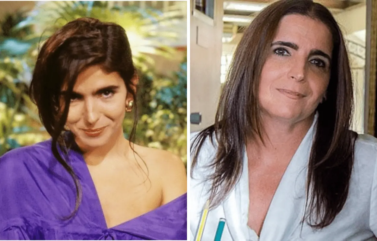 Imagem mostra antes e depois da Malu Mader