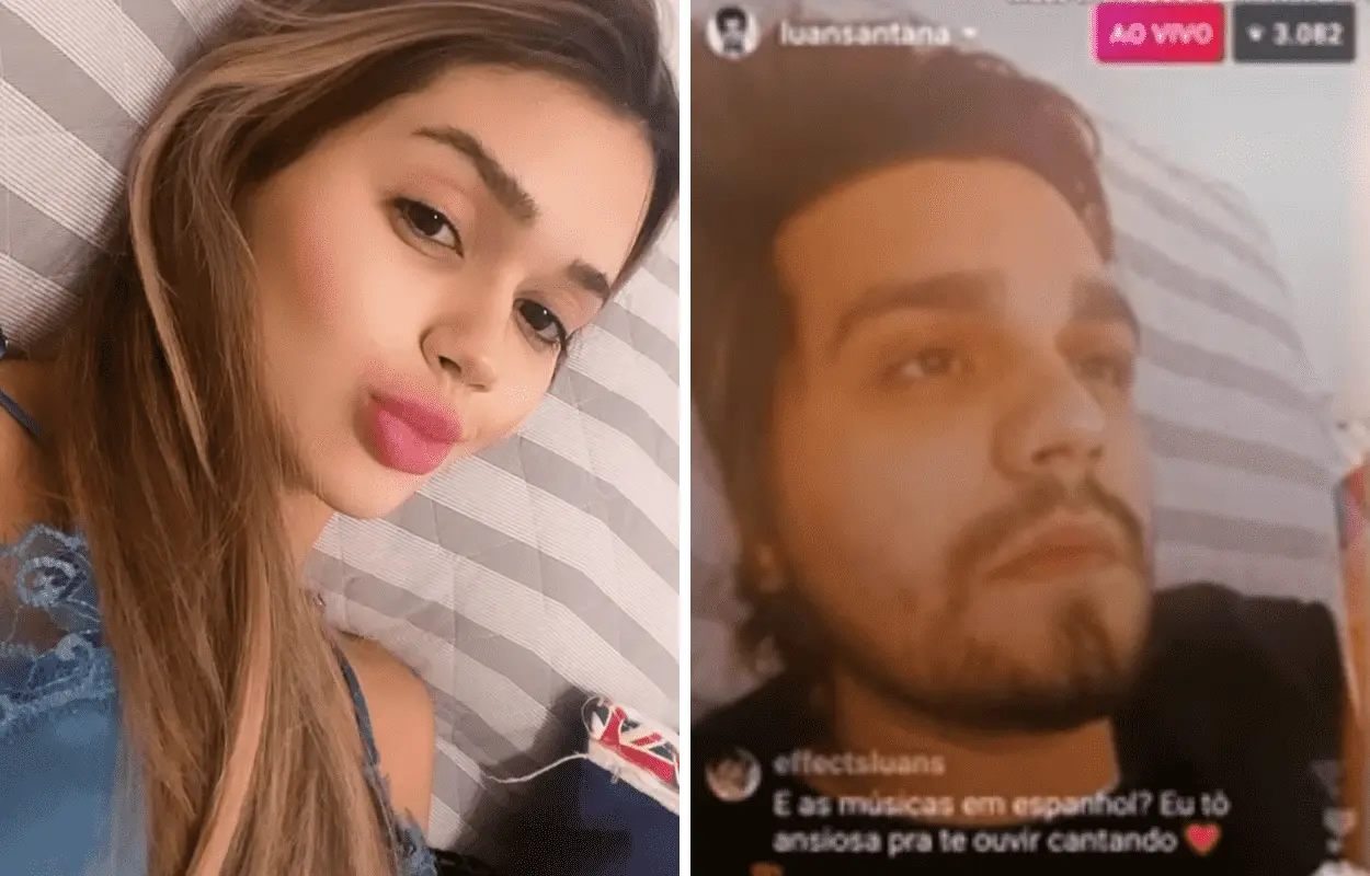 Imagem mostra Luan Santana e Franciny Ehlke