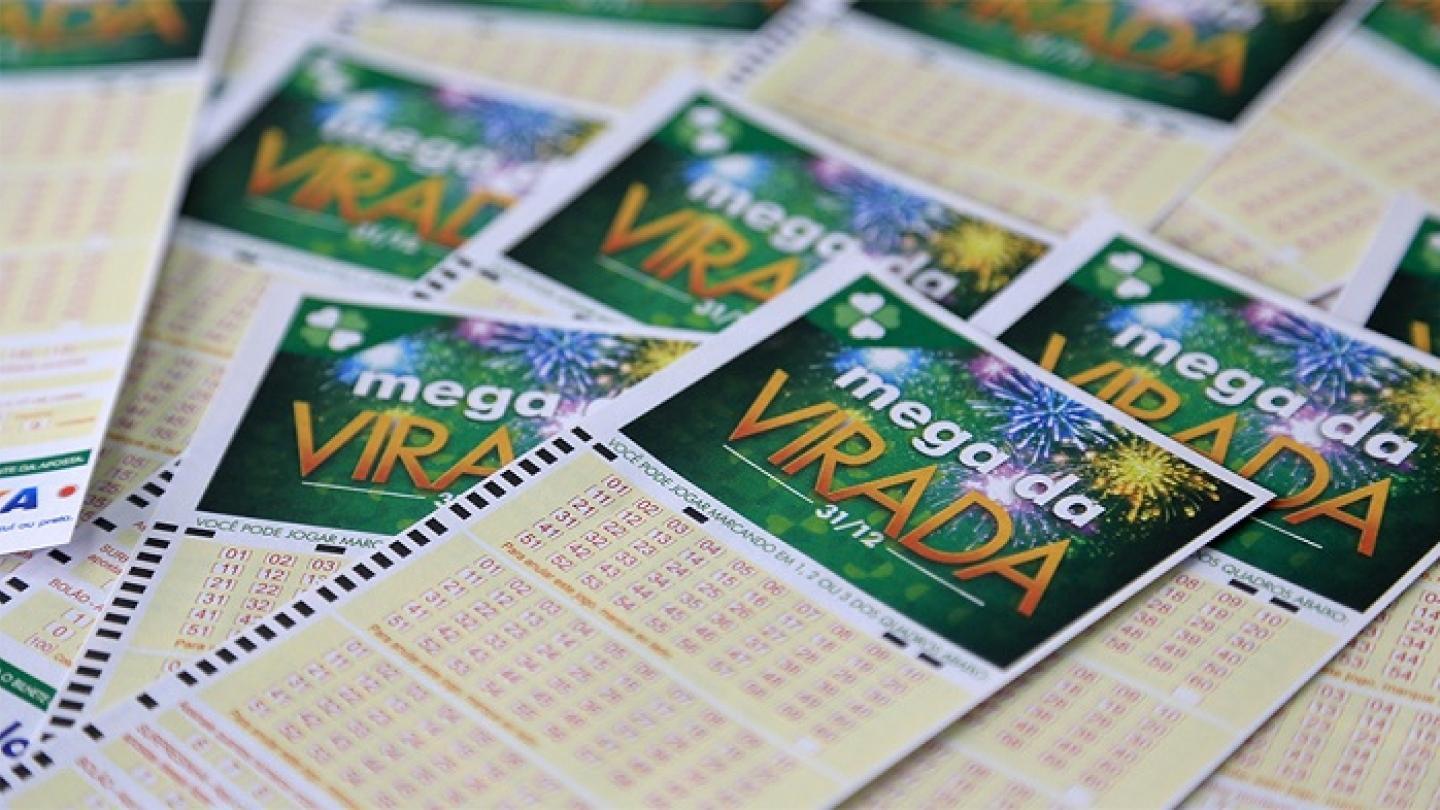 Mega da Virada 2021 - a imagem mostra diversos volantes da Mega da Virada