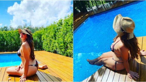 Luiza Ambiel posa de biquíni fio dental e fala sobre celulites: ‘Tenho sim, e daí?’