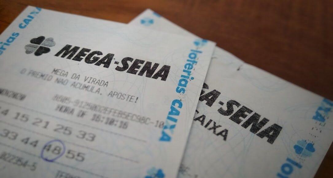resultado da mega-sena - A imagem mostra duas apostas da Mega Sena