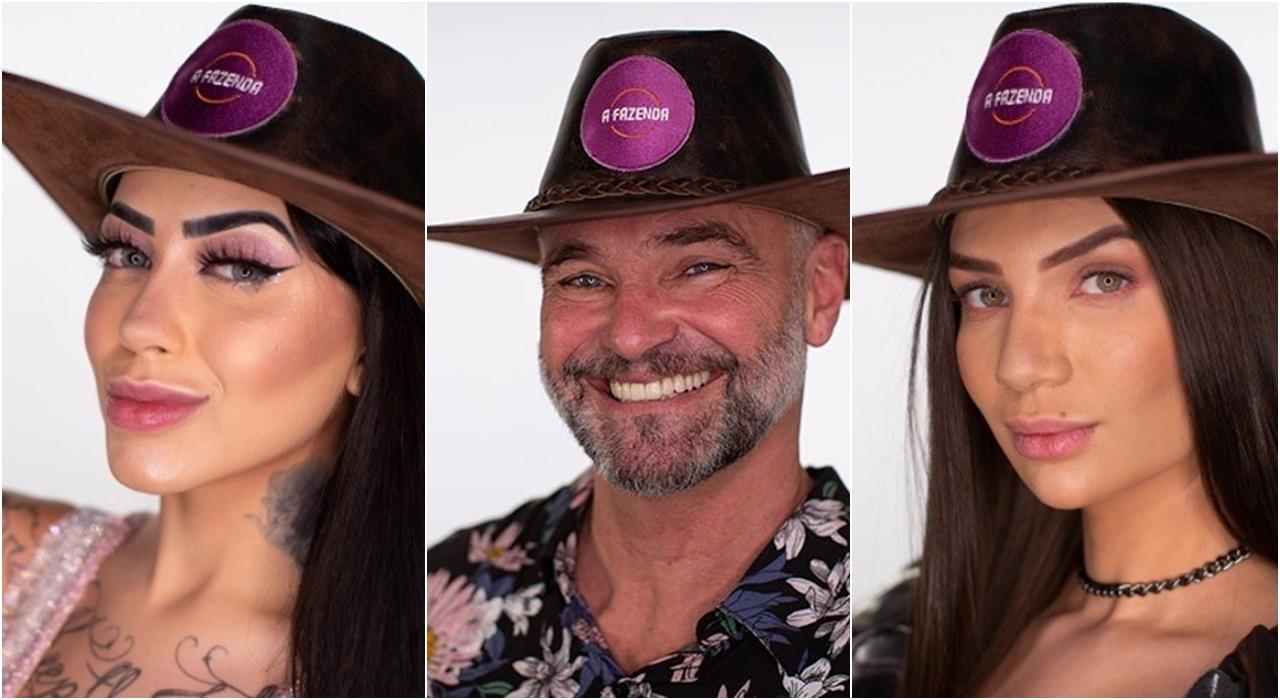 Imagem de Mirella, Mateus e Stéfani na Enquete A Fazenda 12