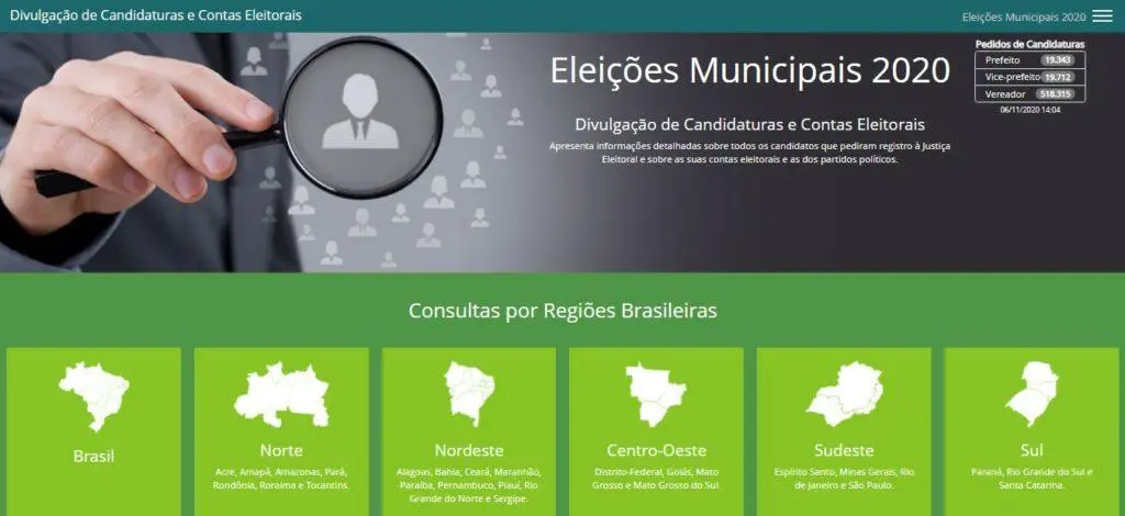 passo 1 como consultar candidatos eleições 2020