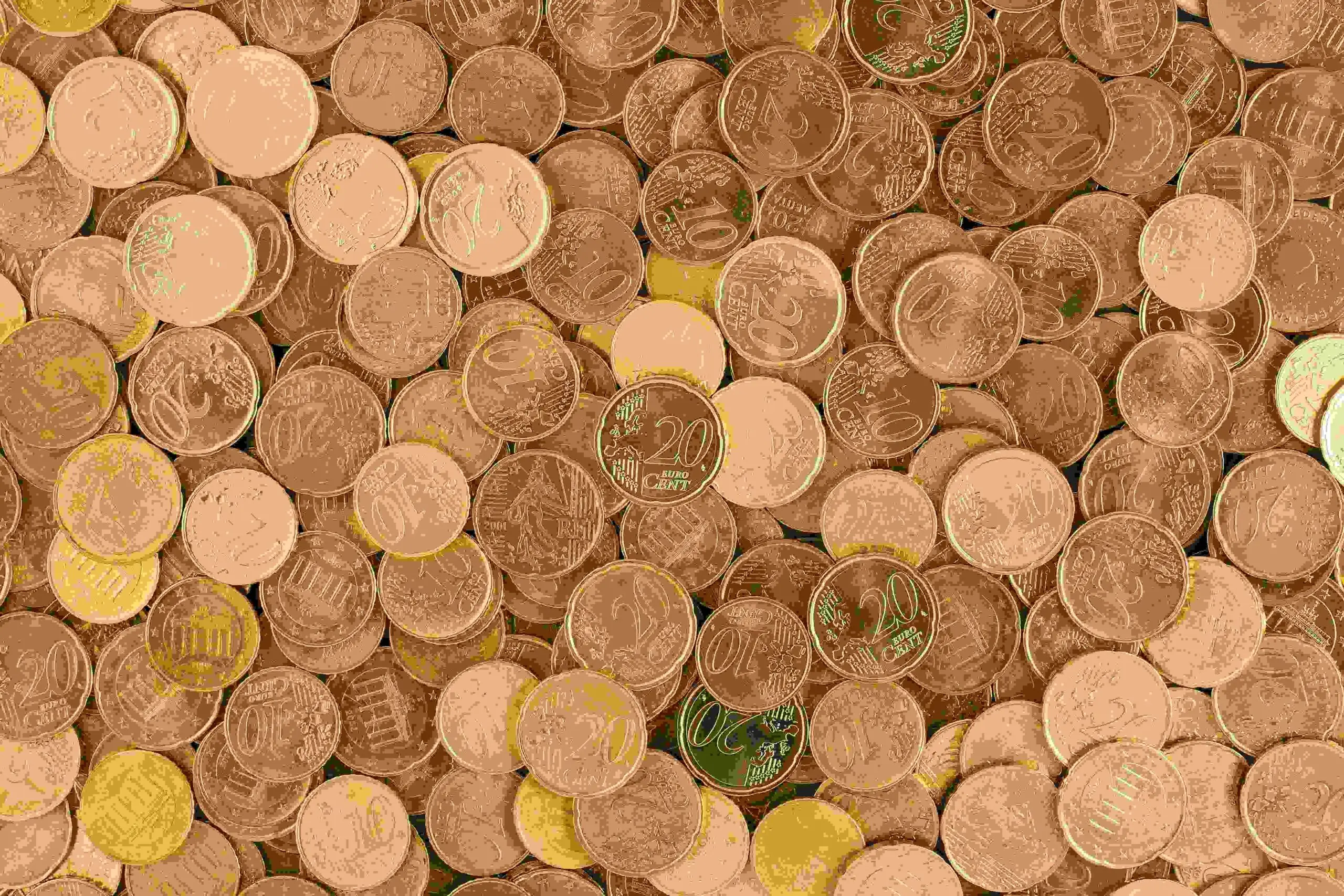 Mega da Virada - a Imagem mostra diversas moedas douradas espalhadas