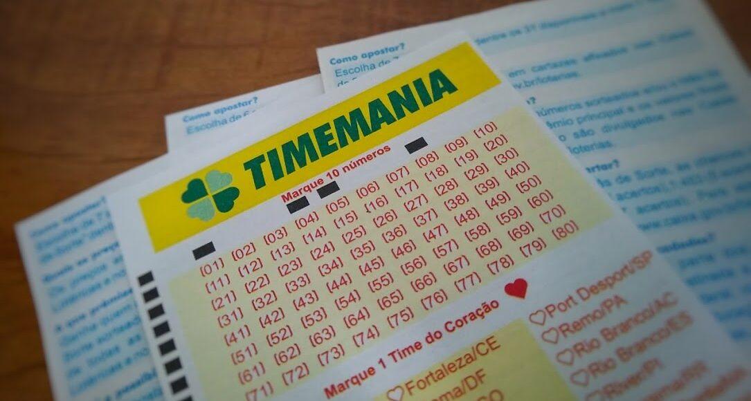 Resultado da Timemania de ontem - A imagem mostra um bilhete da Timemania