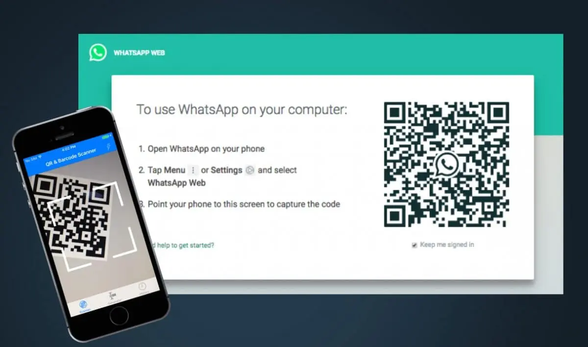 Whatsapp Web exibindo código QR para instalação