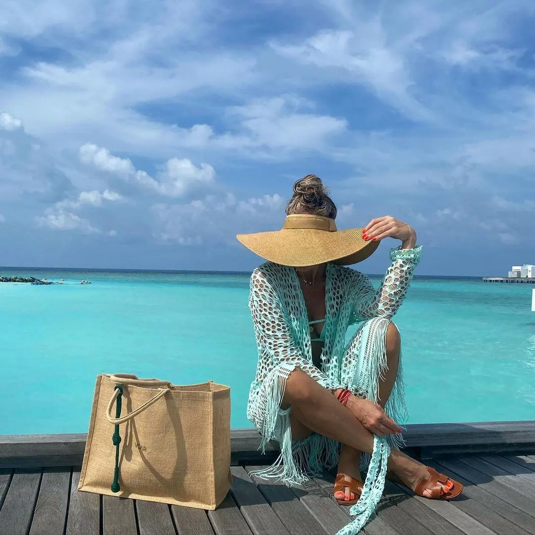 Imagem mostra Adriane Galisteu nas Maldivas