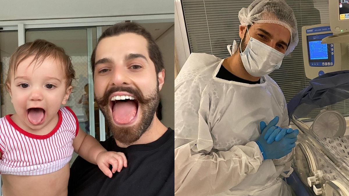 Nas imagens Alok e o filho, Ravi e Alok no hospital