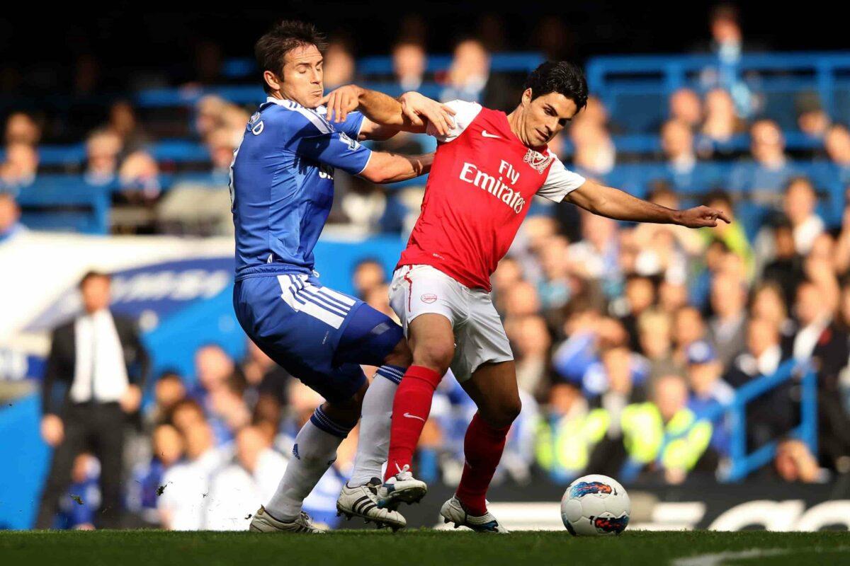 Hoje treinadores, Arteta e Lampard já se enfrentaram em um Arsenal x Chelsea na época em que eram atletas