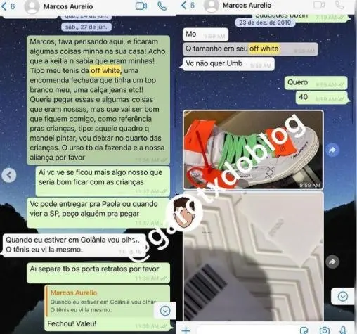 Conversa sobre o tênis de Pétala que foi dado para Lívia Andrade