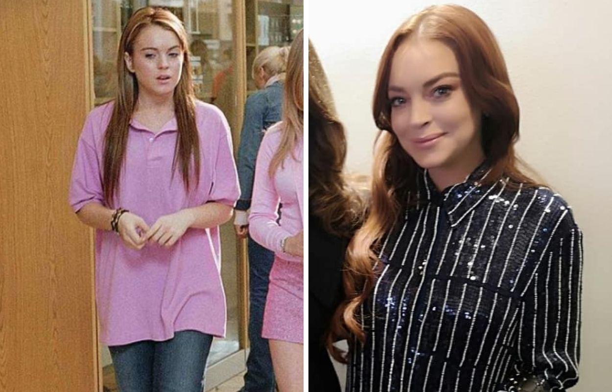 Imagem mostra Lindsay Lohan em Meninas Malvadas e hoje
