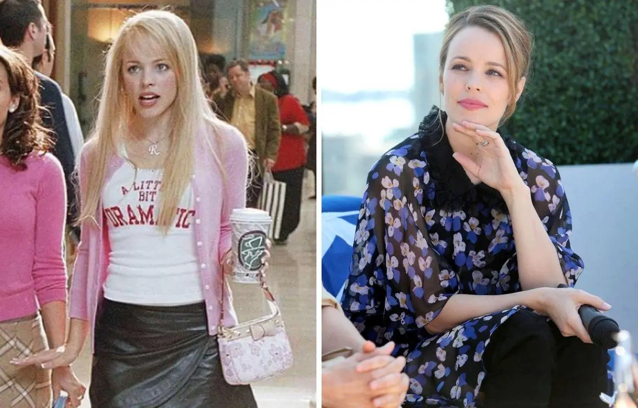 Imagem mostra Rachel McAdams em Meninas Malvadas e hoje