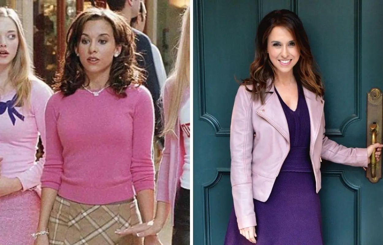 Imagem mostra Lacey Chabert em Meninas Malvadas e hoje