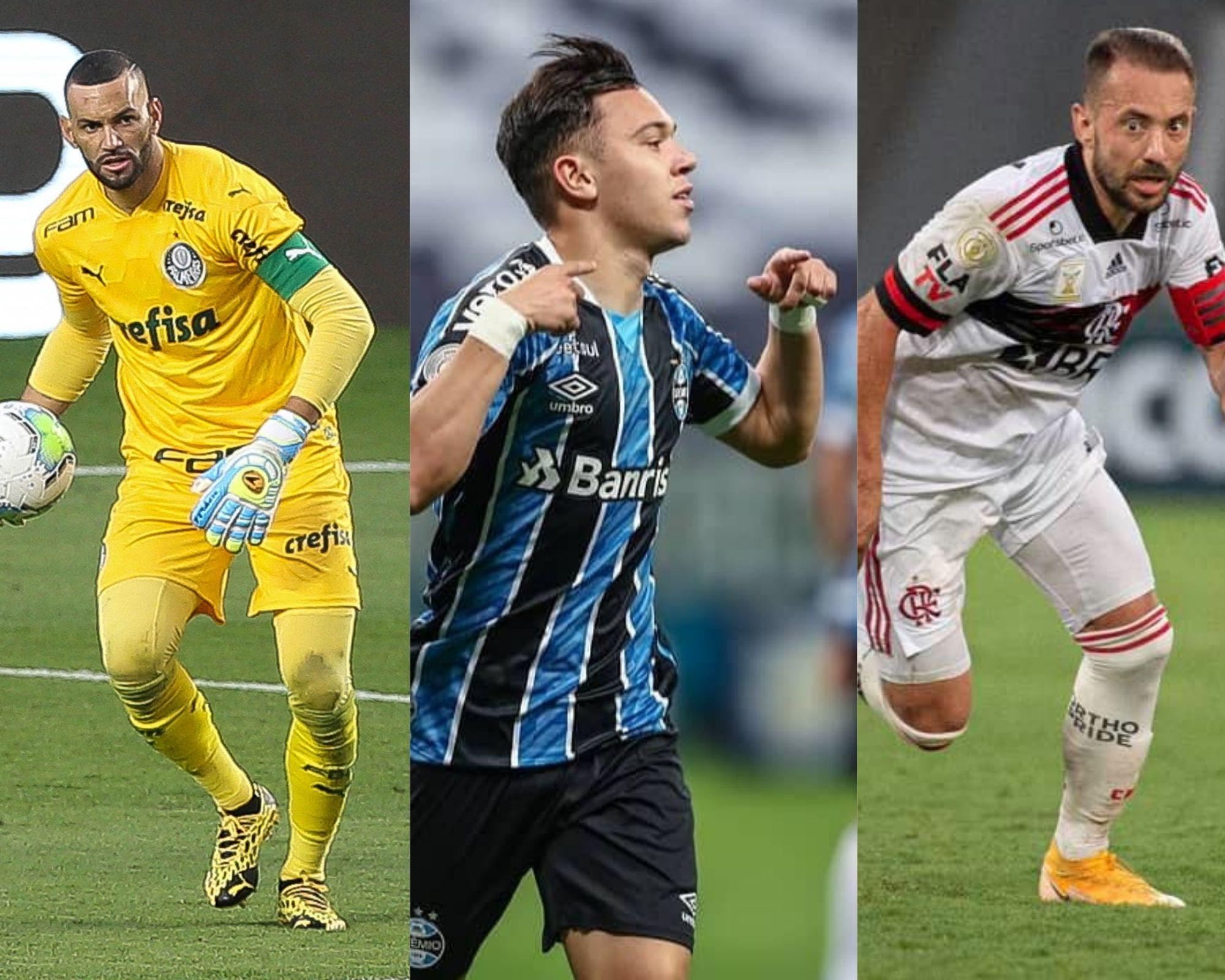 Imagem mostra jogadores que são dicas de escalação para rodada #25 do Cartola FC.