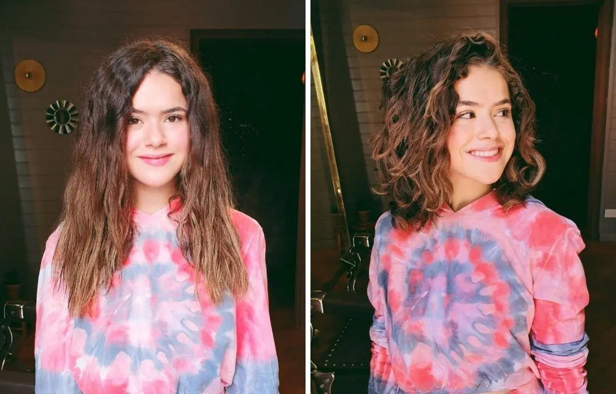 Imagem mostra corte de cabelo da Maisa