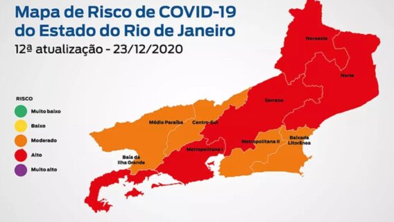 Mapa classifica Rio de Janeiro com alto risco de contaminação