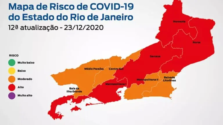 Mapa classifica Rio de Janeiro com alto risco de contaminação