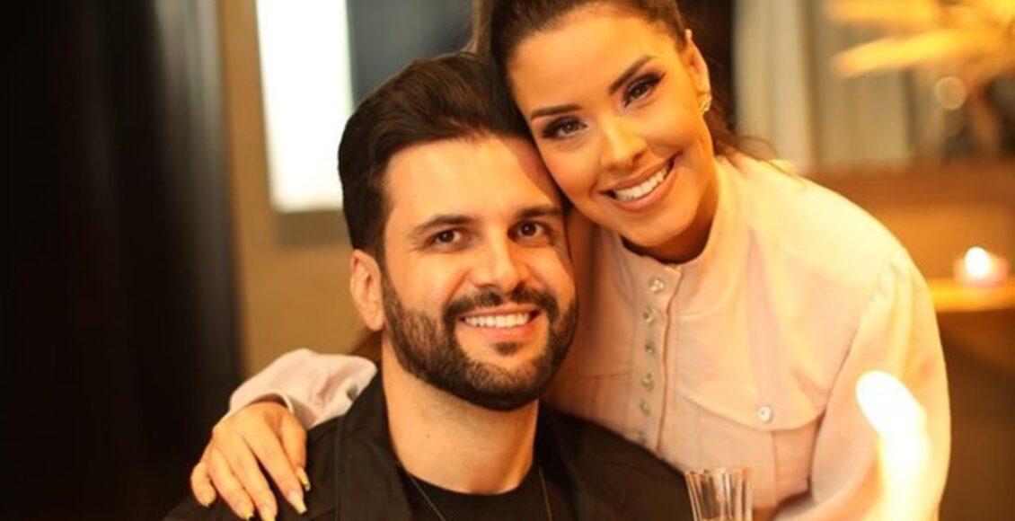 Na imagem a ex-BBB Ivy Moraes e noivo, Rogério Fernandes