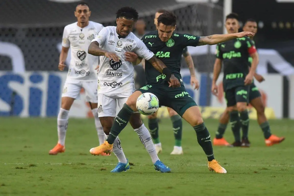 Santos e Palmeiras ficaram no 2 a 2, na Vila Belmiro