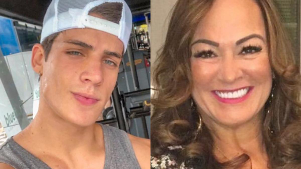 Na imagem o modelo Tiago Ramos e Nadine Gonçalves, mãe de Neymar