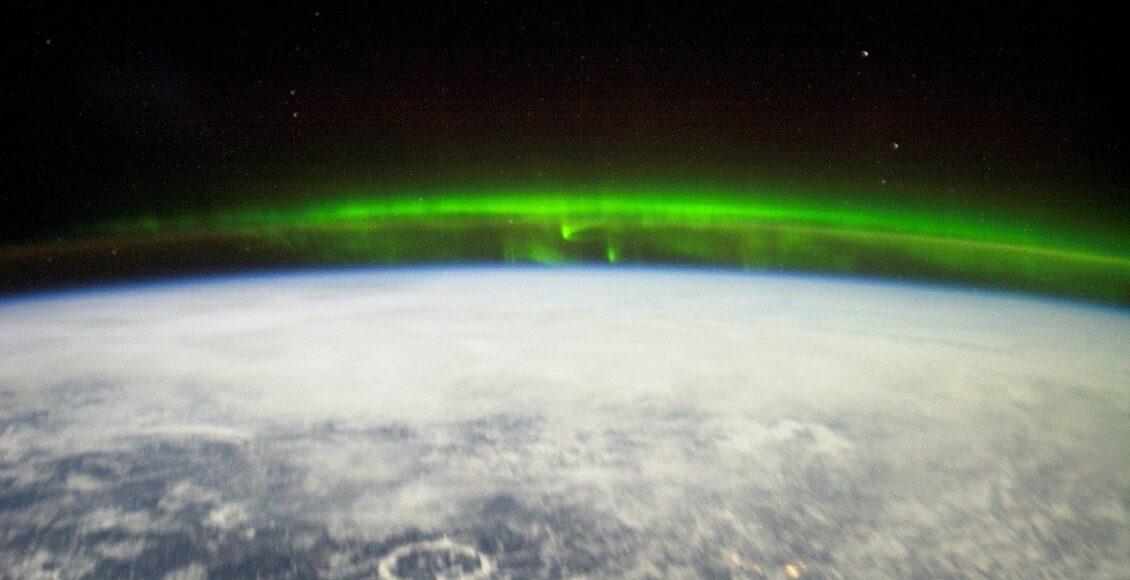 Uma Aurora Boreal vista do espaço. Foto: NASA