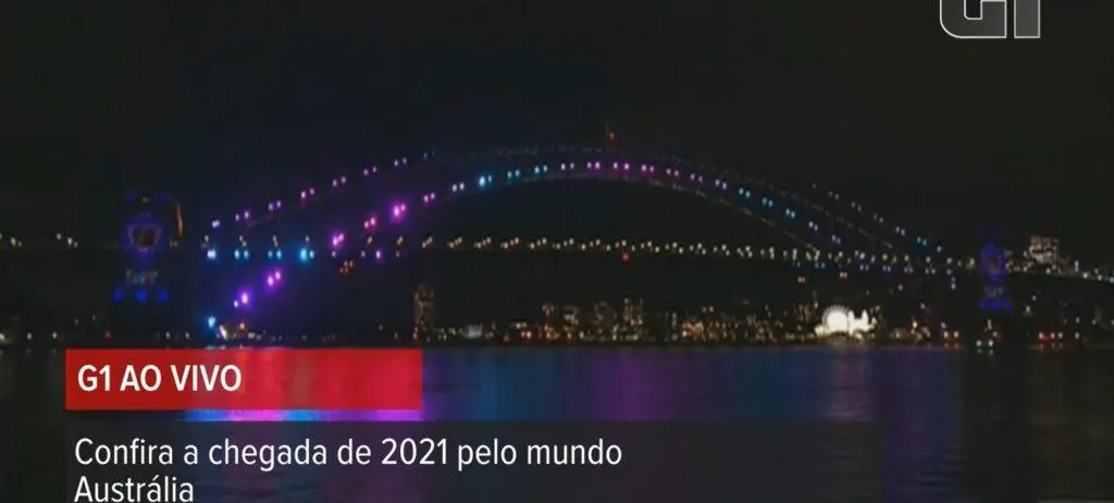 Imagem dos fogos de ano novo na Austrália