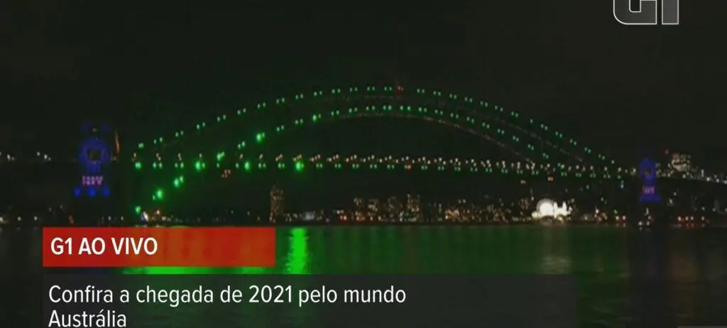 Imagem dos fogos de ano novo na Austrália