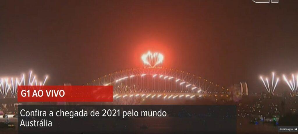 Imagem dos fogos de ano novo na Austrália
