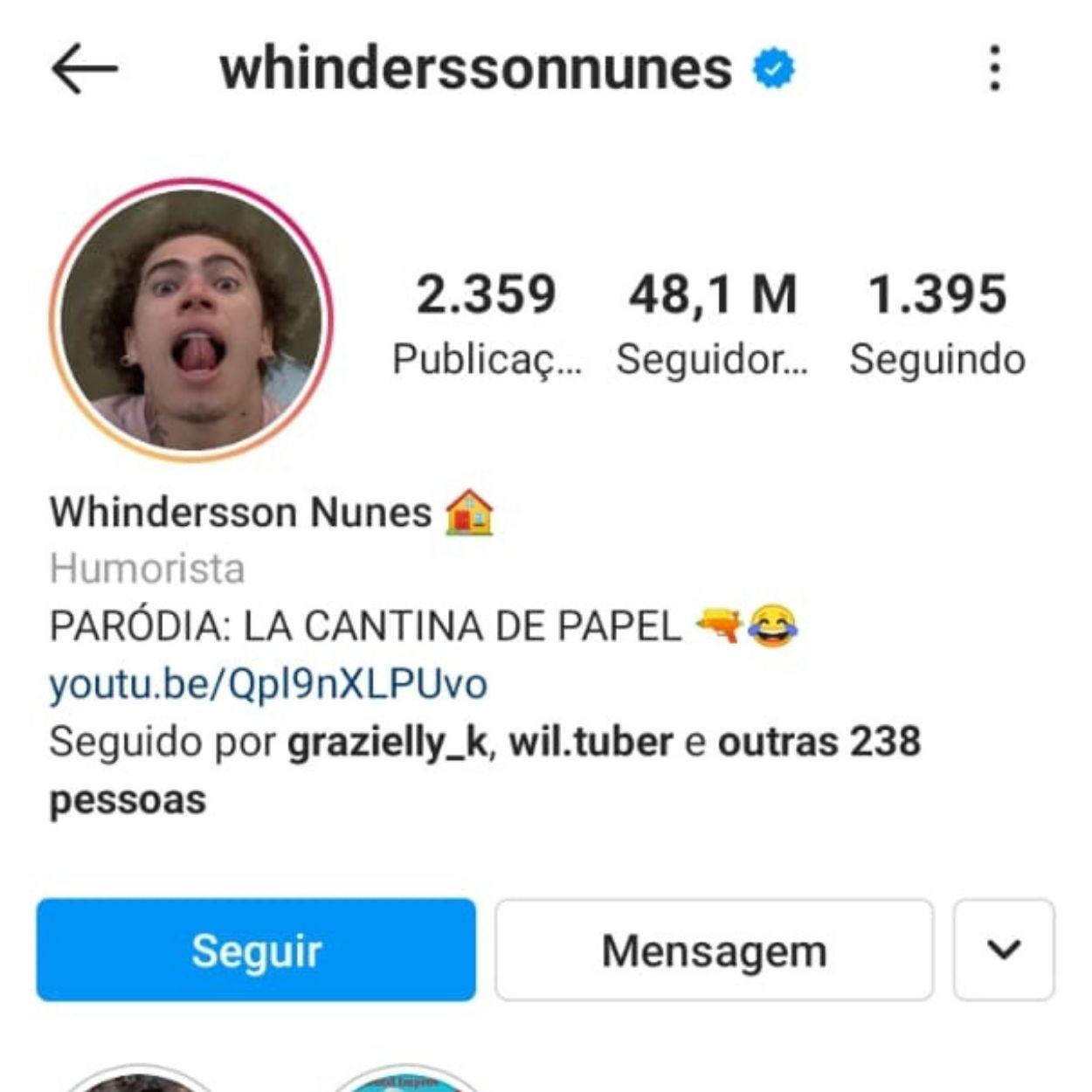 Brasileiros mais seguidos no instagram whindersson