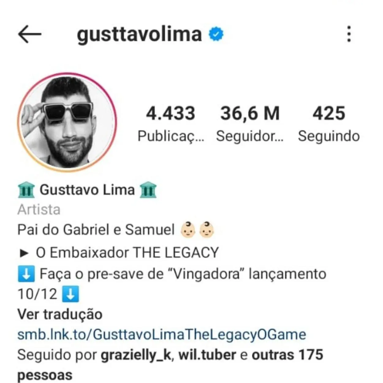 Brasileiros mais seguidos no Instagram Gusttavo