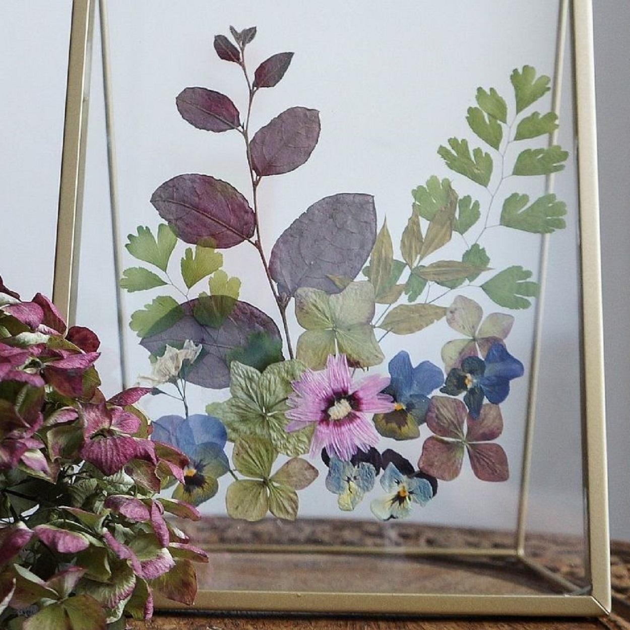 Quadro com flores secas