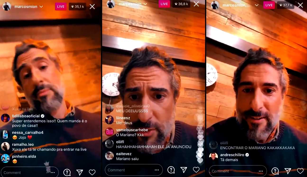 Mion, apresentador de A Fazenda, fez live no instagram