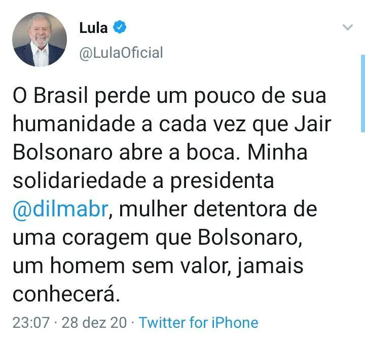 Lula e FHC rebatem ironia de Bolsonaro contra tortura sofrida por Dilma 
