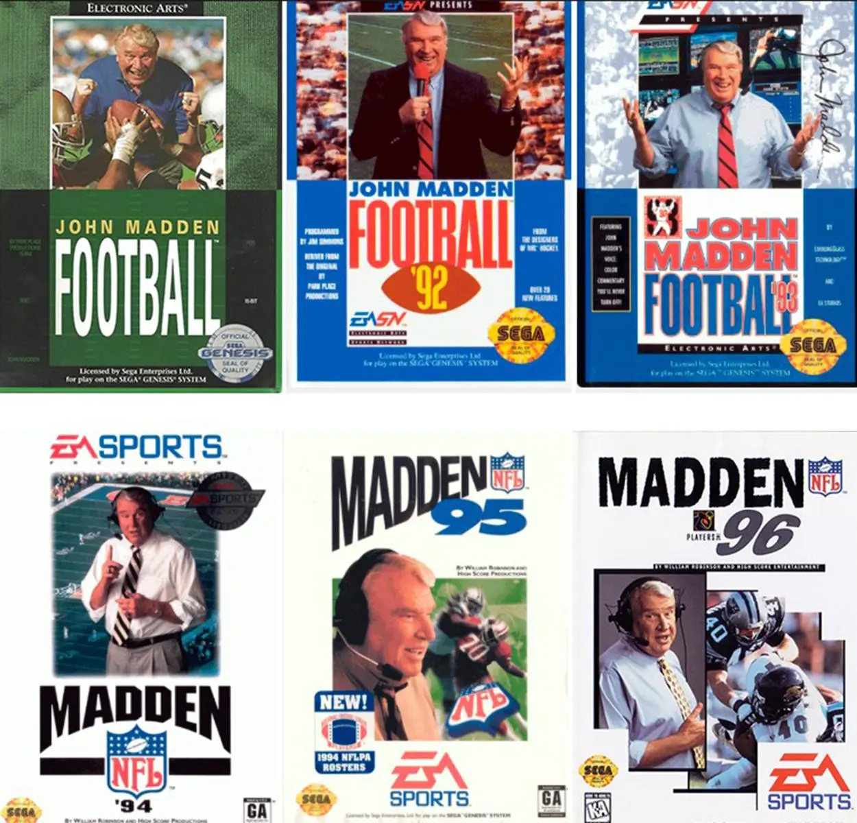 Capas do Madden nos anos 1990