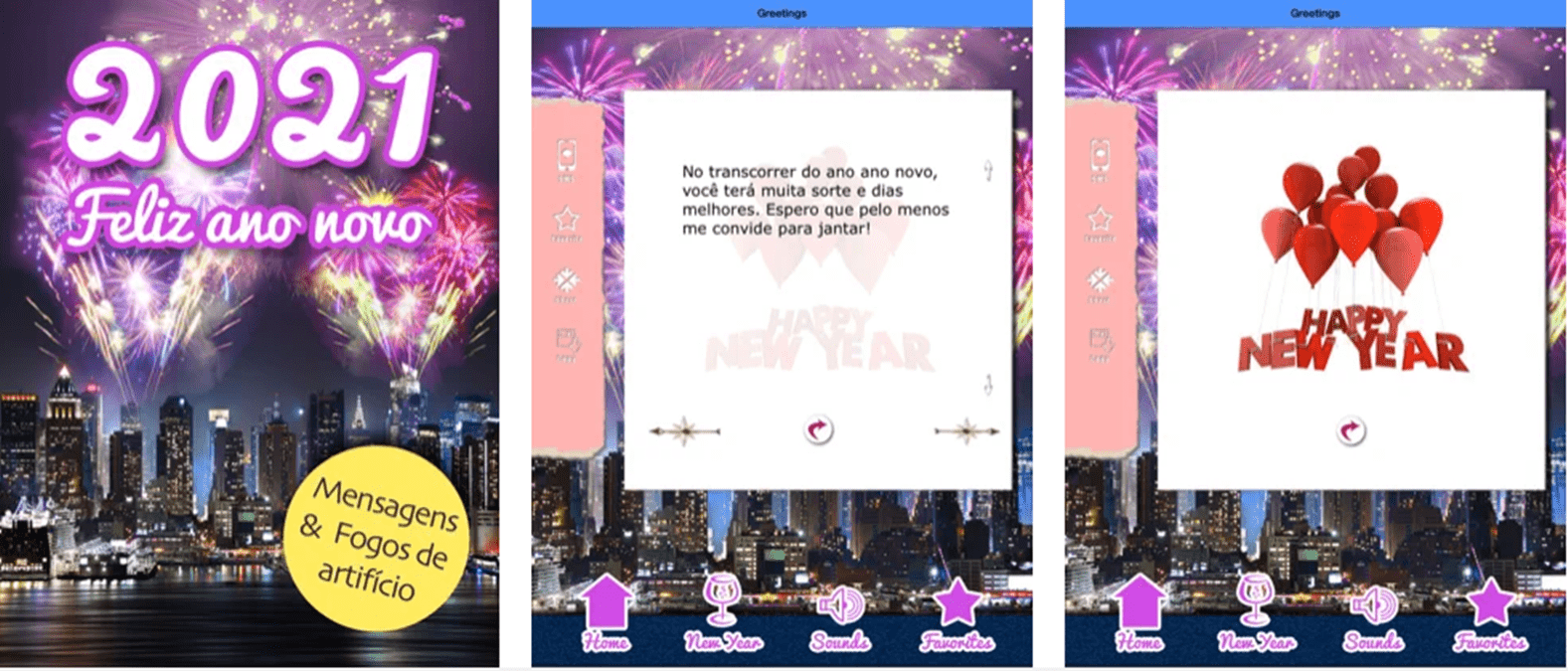 Imagem capturada de aplicativo de mensagem de ano novo