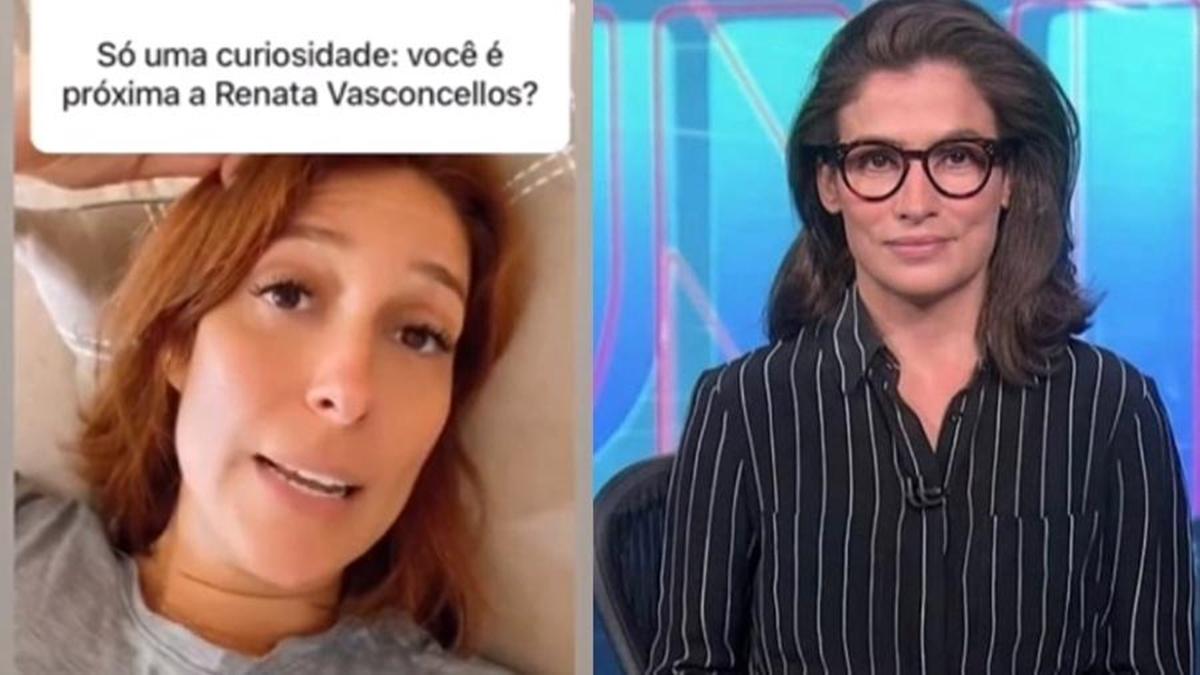 Imagem da mulher de William Bonner e a jornalista Renata Vasconcellos