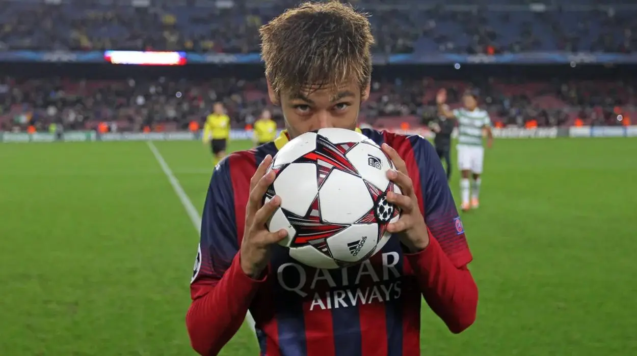 Neymar na Champions pelo Barcelona